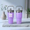 Custom Slim Bottom Tumbler Fit in Cupholder 20oz Leak Proof Double Wall Stainless Steel Vacuum Travel Coffee Cup with Flip Straw