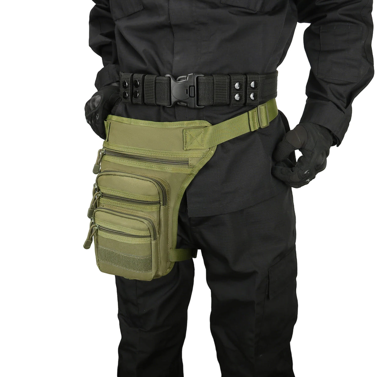 Waterproof Molle Tactical Drop Leg Pouch Bag Cross Over Leg Rig Outdoor Bike Cycling Hiking Thigh Bag
