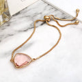 Fashion Gold Plated Copper Adjustable Box Chain Bracelet Gifts Creative Multicolor Triangle Gemstone Crystal Bracelets Women