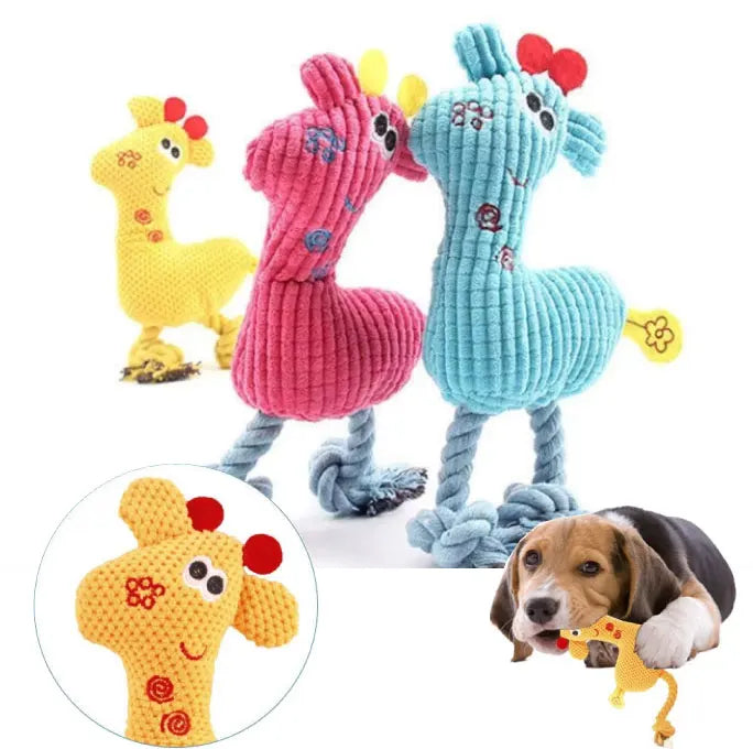 Hot-Selling Dog Plush Toy Lifelike Cotton Rope Plush Deer BB Sound Squeaky Cartoon Cute Teeth Cleaning Relax Pet Dog Plush Toys