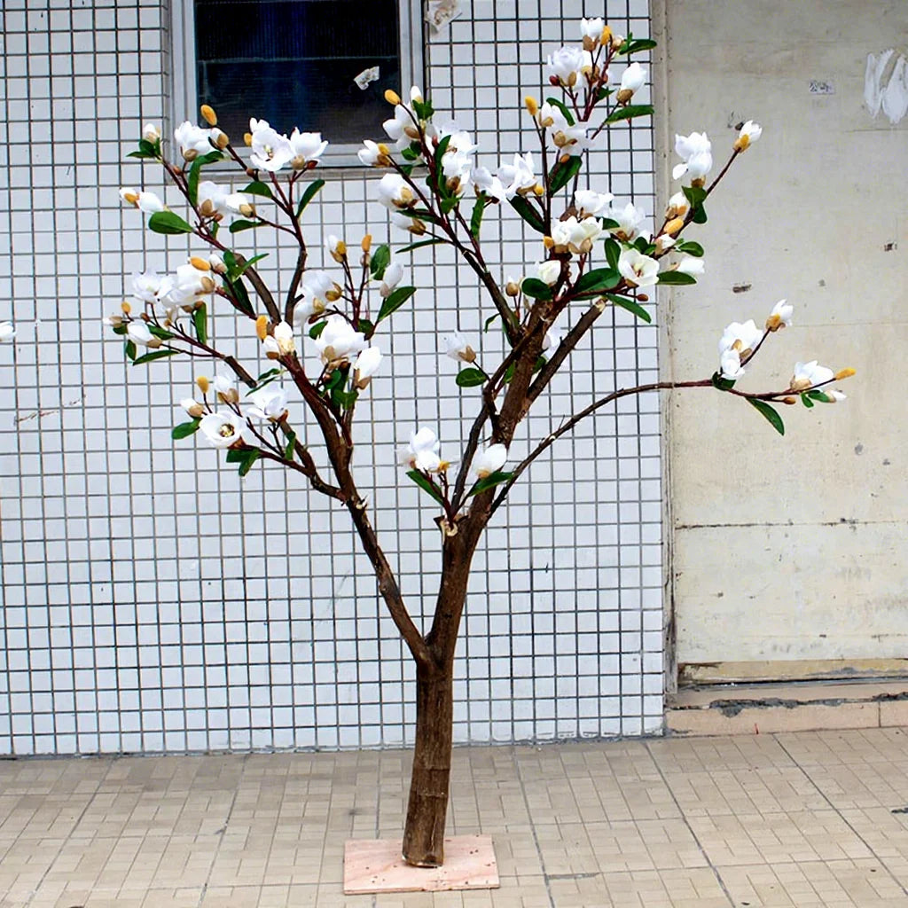 Wedding Blossom Flower Tree Decoration Faux White Magnolia High Simulation Artificial Magnolia Tree for Garden Landscaping