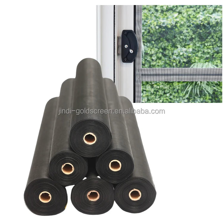 JINDI Modern Anti Fly Insect Screen Netting Stiff Fiberglass Mosquito Screen Fire Resistant Rolling Screen with 5 Year Warranty