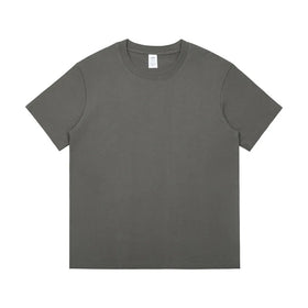 Summer Men's 230 Grams Heavy Cotton Short Sleeve T-shirt Men Loose Solid Color Base Shirt Brand T-shirt White Clothes