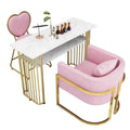 Fancy White Desk Equipment High Salon Furniture Manicure Stool Dust Collector bar Light Luxury   Nail Table