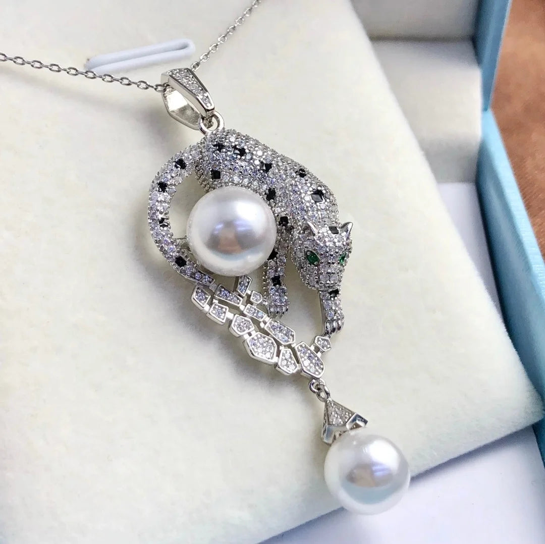 P1345 11-12mm DIY Natural  Freshwater Pearl Charm Pendant Necklace Accessory 925 Sterling Silver Jewelry for Women Without Chain