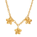 Custom Gold Plated Trendy Necklace  Customized Logo Stainless Steel Women  Flower Wholesale Necklace Big Charm Pendant
