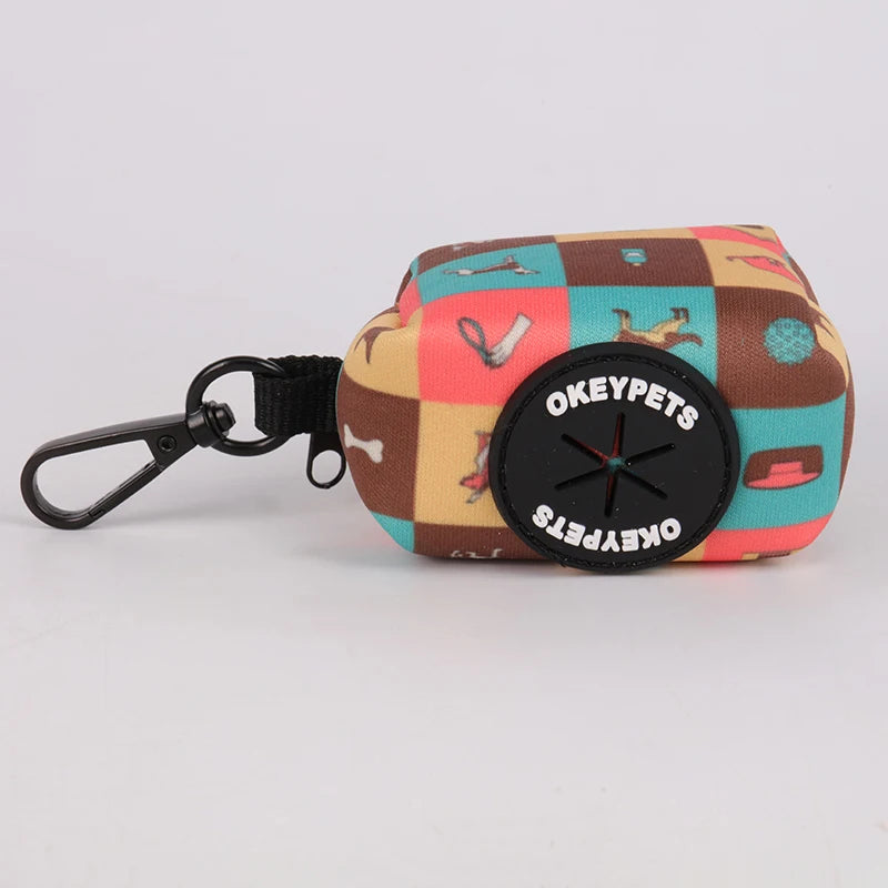 OKEYPETS Manufacture Outdoor Walking Cute Pattern Carrier Portable Pet Waste Bag Custom Logo Poop Bag Holder for Dog