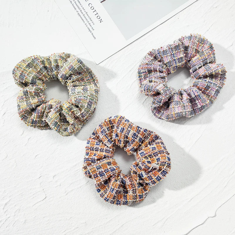 Bphne Wholesale Thick Hair Scrunchies Women Accessories Fabric Elastic Hair Band Hair Ties Girls Polyester Scrunchies