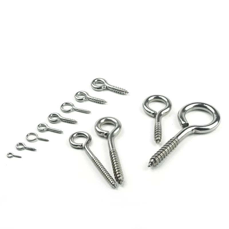 12 Difference Sizes 304 Stainless Steel Self-Tapping Ring Eye Hook Screw