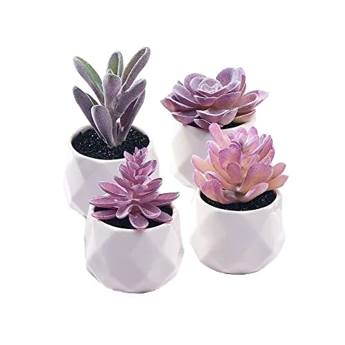 Factory Wholesale Small Ceramic Artificial Succulents Ornamental Potted Plants for Office Decor Flower Type