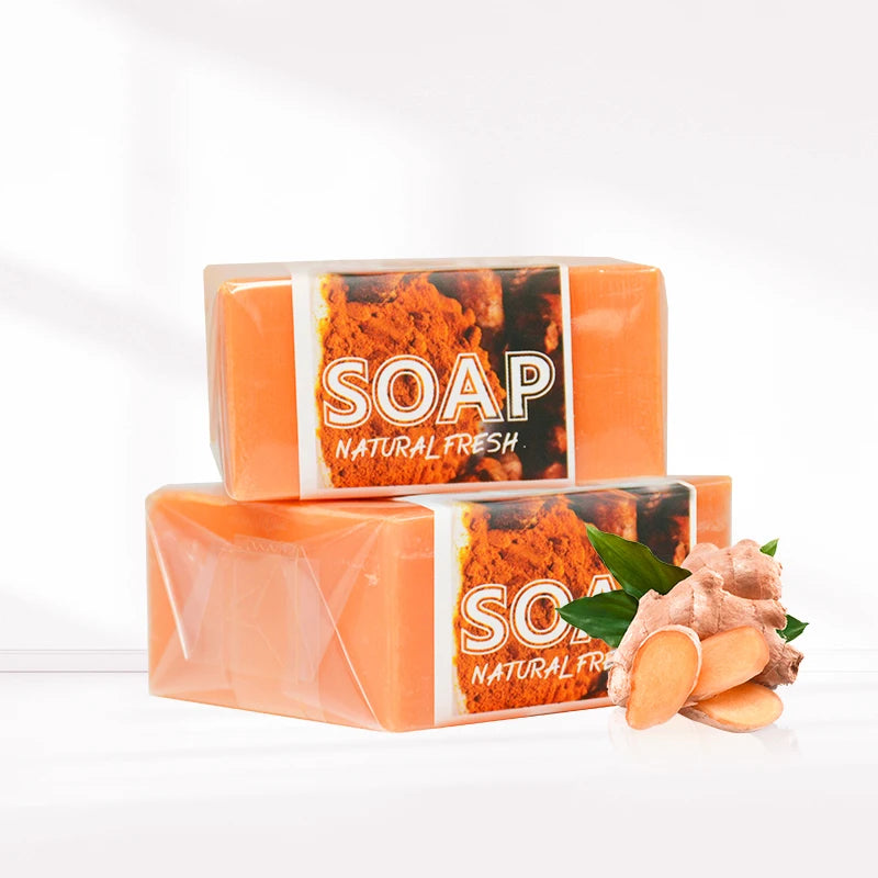 Private Label Ginger Handmade Tumeric bar Soap Bath Acne Dark Spots Whitening Turmeric Soap