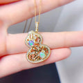 Factory Supply GIA Certified 925 Silver Natural Opal Pendant Necklace Anti-Tarnish Wedding Birthday Gift Rhodium Gold Plated