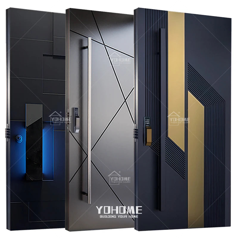 Guangdong Yohome Custom Doors for Houses Security Main Entrance Gate Stainless Steel Door Design Luxury House Modern Door