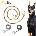 SinSky New Design Snake Chain Dog Collar P-chain Decorative Chain Pet Dog Collars and Leash Set for Small Teddy Dogs