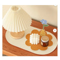 Set of 3 Flower Shape Faux Leather Placemats with Cup Mat Table Mat Placemat Stylish Mats & Pads