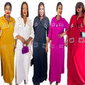 Best Women Dresses Rhinestone Women Summer Dresses Shirt Collar Women's Clothing Dress