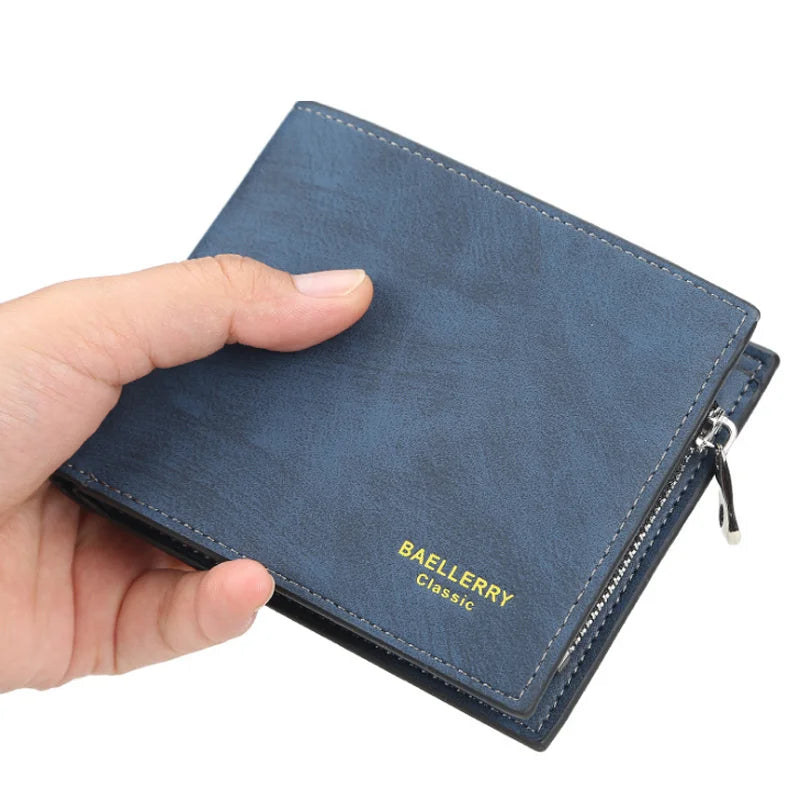 2025 Latest Hot Selling Male Short Thin Wallet Soft Leather Horizontal Tri-fold Purses for Men Brand New Fashion Card Holder
