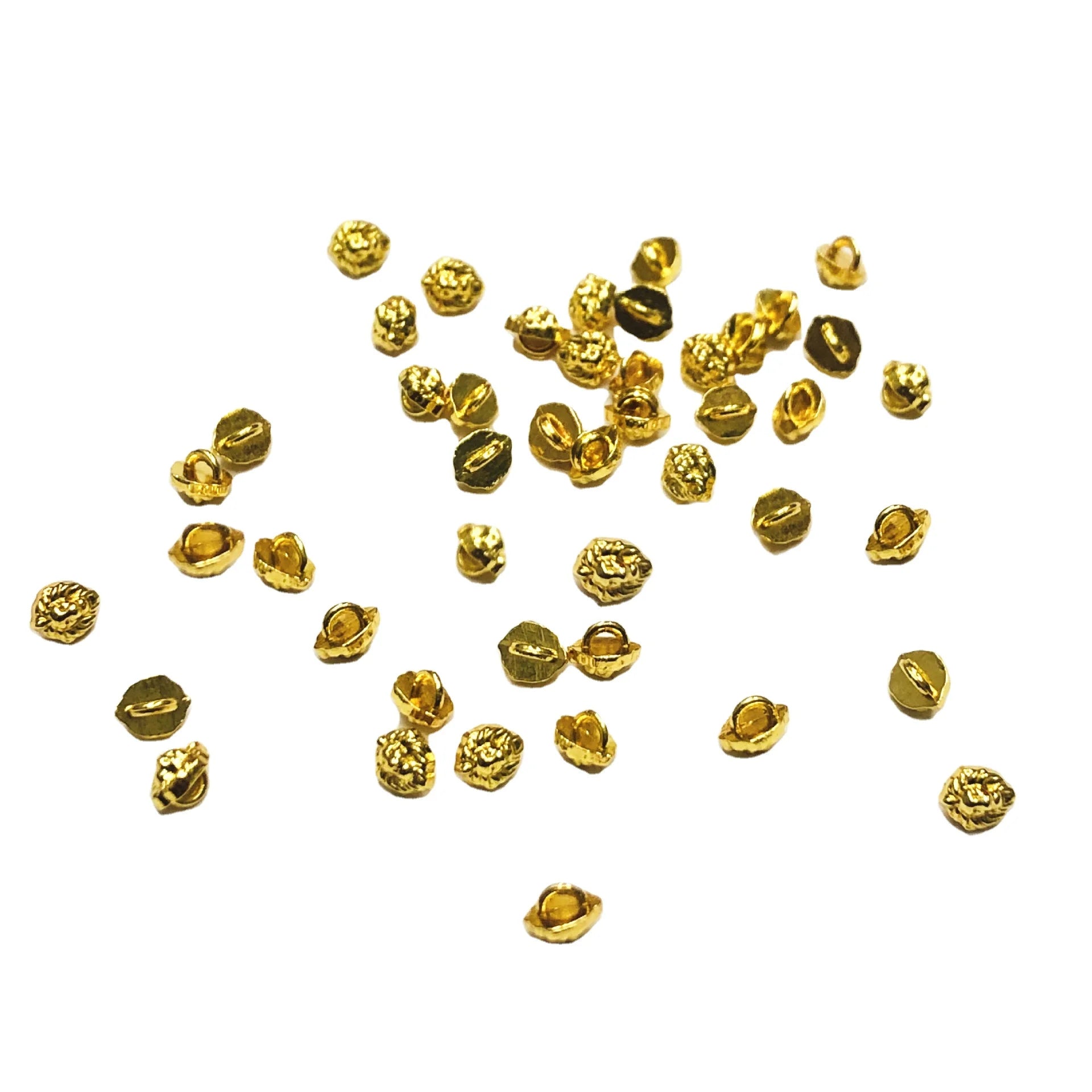 Cheap Wholesale Diy Doll Clothing Accessories Sewing Black Gold Silver 5mm Mini Craft Decorative Metal lion Head Sewing Buttons