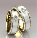 CAOSHI Romantic Proposal/Engagement Rings Gold Couple Ring Wedding Bands Promise Couple Rings for Men Women