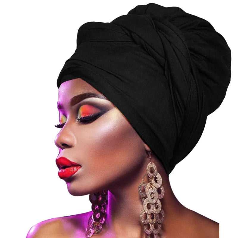 HZO-18181 Women Knotted Turbans Femm Arab Turban Scarf Headwraps African for Hair Loss Make up