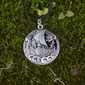 Unique Round Dragon Ship Pendant Necklace Viking Ship Pendant Men's Necklace