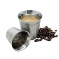 80ml Heat Resistant Espresso Cup Stainless Eco Friendly Custom Coffee Cup Stainless Steel Espresso Cups Saucer