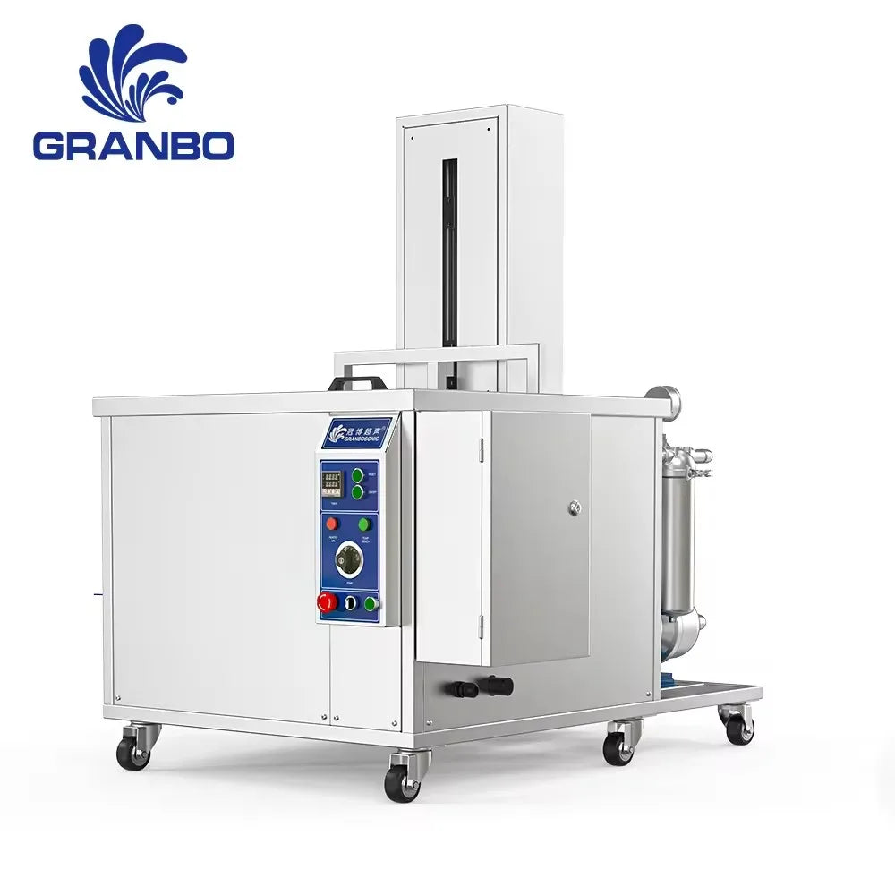 GRANBO Ultrasonic Cleaner Industrial Auto Engine Parts Machinery with Lifting and Filtration Recycle  Cleaning Washing Machine
