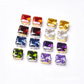 JFS010 Colored Crystal square Zircon Hand Sewn Diamond DIY Necklace Jewelry Decoration Material Artificial Gemstone