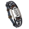 Punk Hollow Engraved Tube Connection Bracelet Multi Layers Strap Bracelet Leather  Bracelet for Men