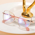 91271Best Selling New Women's Simple Anti Blue Light Cat Eye Glasses Fashionable Metal Optical Computer Frame Custom Logo