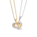 MIENTER Stainless Her King Her Queen Pendant Necklace Fashion Necklace 2pcs/set for Lover Couples