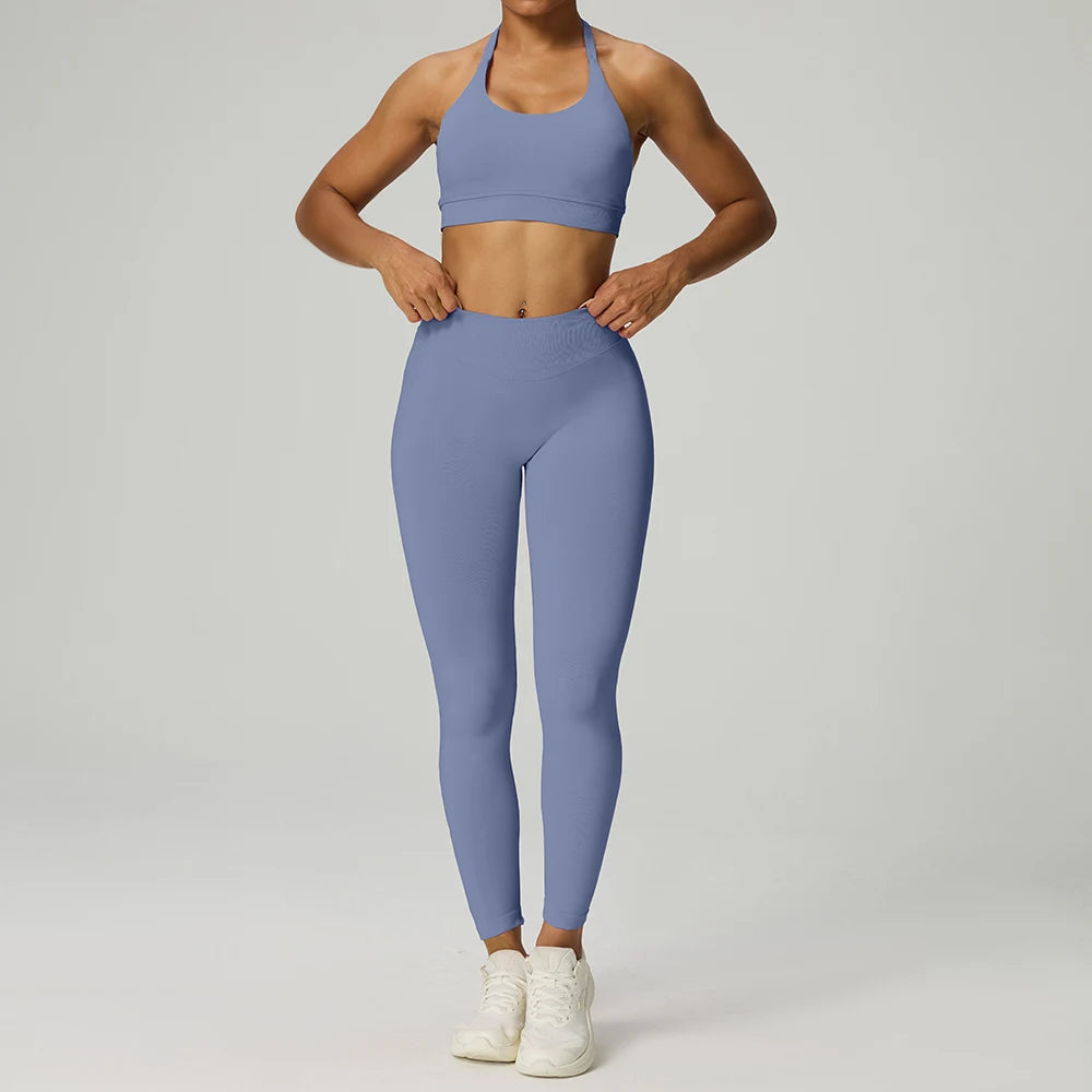Seamless 3Pcs Sport Training Women Activewear Workout Gym Fitness Sets  Yoga Clothes Clothing Set Sportswear for Woman