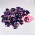 Hongzhuo Natural Cheapest Palm Stone Amethyst Oval Pocket Stones Handmade Smooth Healing Crystal