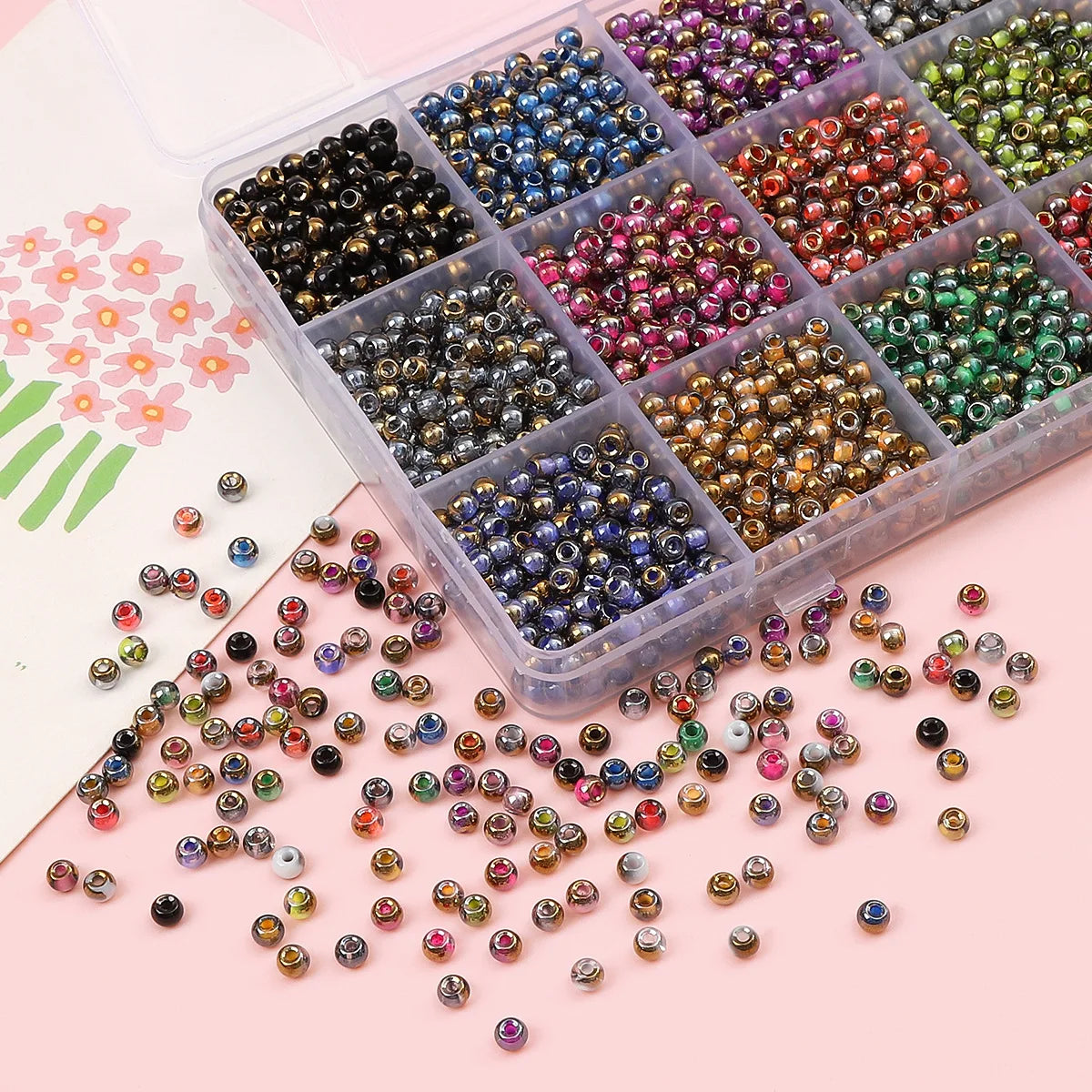 Wholesale 450g/pack 4mm Glass Seed Beads Gradient Gold Color Round Beads Jewelry Diy Jewelry Loose Beads