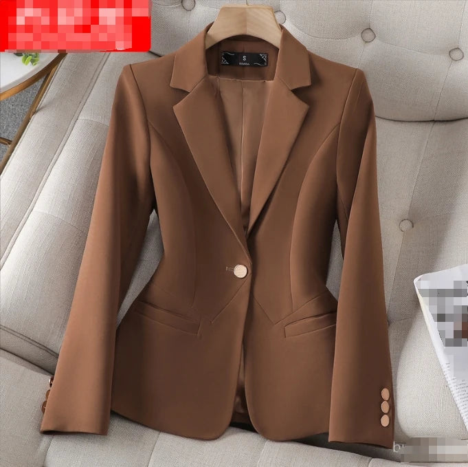 S-4XL Long Sleeved Professional Suit Formal Attire Women's Coat Work Uniform