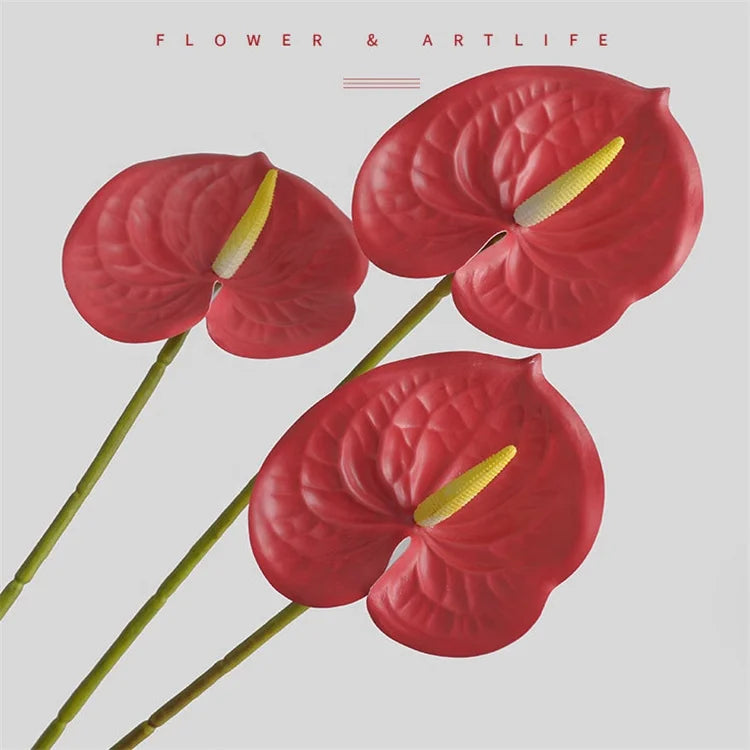 Popular Artificial 3D Printed Anthurium Flowers Real Touch for Home Wedding  Decoration