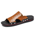 Men's Simple Soft Bottom Convenient Slippers Floral Retro Men's Beach Sandals Slip Resistant Comfortable Men's Casual Shoes