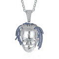 New Product Hot Sale Hip Hop Rapper Head Pendant Ice Out Zircon Necklace Men's Brass Wedding Party Silver Plated