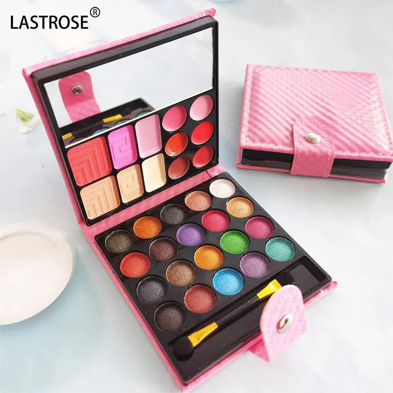 Diy Eye Makeup Private Label High Pigment Eyeshadow Palette Double Eyeshadow Palette Three PU Case Colors Support