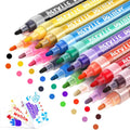 Acrylic Paint Pens for Rock Painting Stone Ceramic Glass Wood Mugs Metal Fabric Canvas Assorted Colors Medium Tip 3 mm 18 Pack