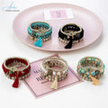 Bracelet Color Bohemian Folk Style Women Multi-layer Stretch Rice Beads Hand String