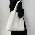 Flower Butterfly Embroidery Shoulder Bags for Women Large Capacity Ladies Vest Shopping Bag Casual Portable Girls Tote Handbags