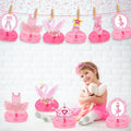 Huancai Ballet Honeycomb Centerpiece Table Decorations 9 Pcs Dancing Girl pink Paper Fan for Birthday Ballerina Party Supplies