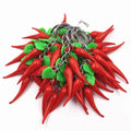 Red Pepper Charm Keychain Silver Color Ring Car Keyring Key Chain Holder Wall Hanging Jewelry for Women Men