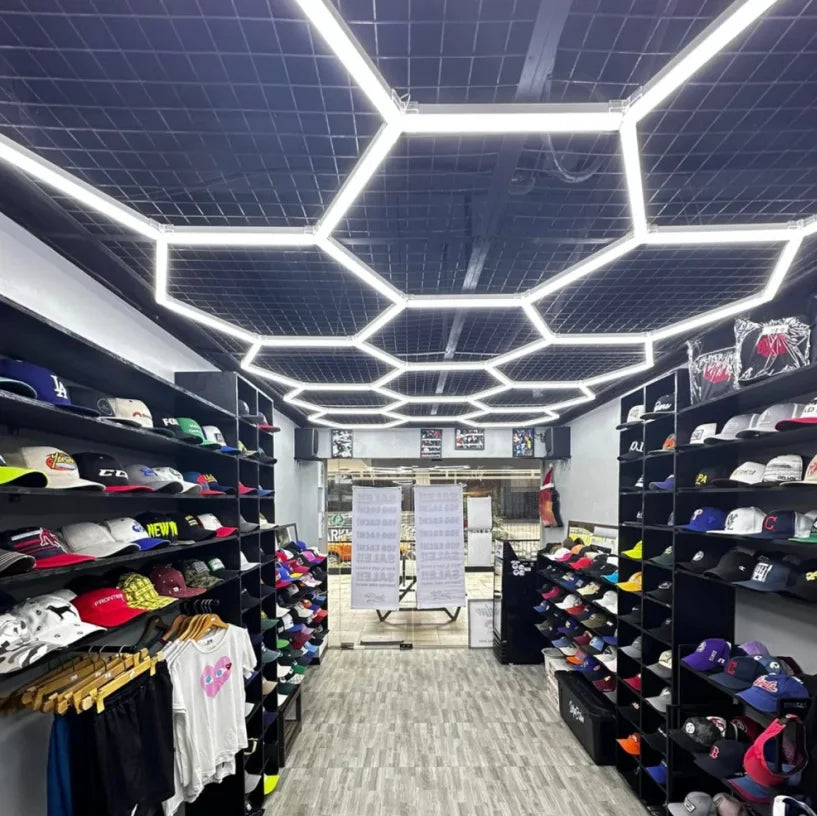 Wholesale Hexagonal Garage Ceiling LED Light Honeycomb Customization Car Workshop Barber Hexagon Ceiling LED Light