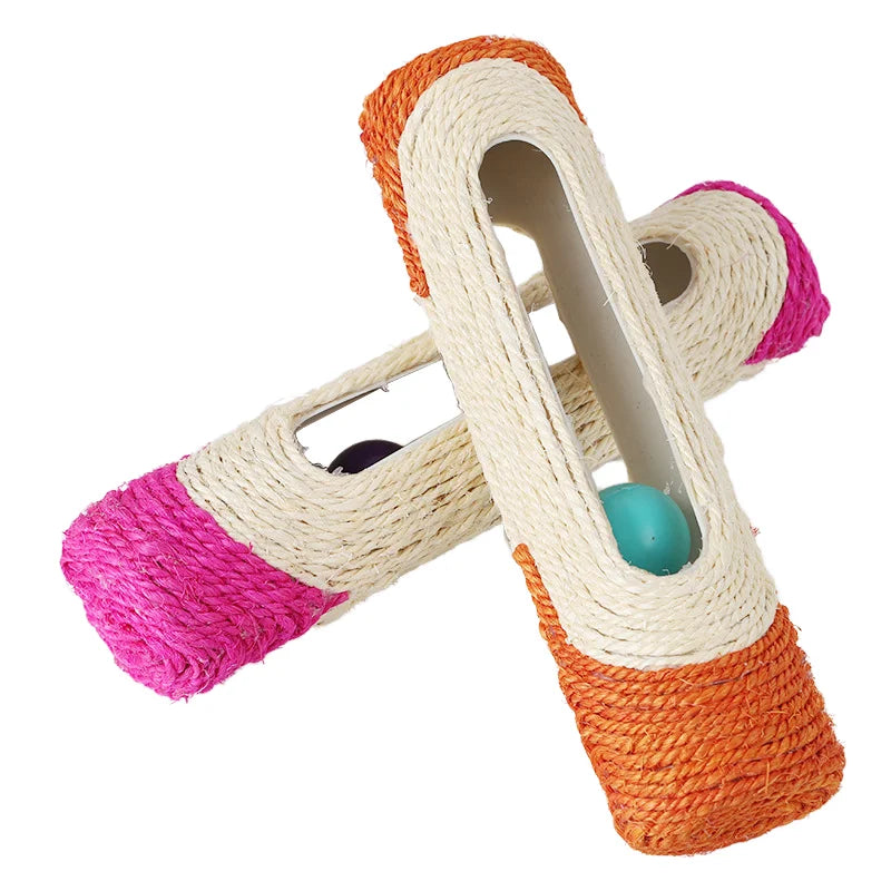 Newest Rolling Tunnel Sisal Ball Cat Scratch Board Ball Sisal Roller Scratch  Cat Self-relieling  Cat Scratching Post