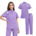 New Design Stand Collar Zipper Quick Dry Custom logo Hospital Uniforms Scrubs Dental Nurse Uniform Suit Women Scrubs Uniform Set