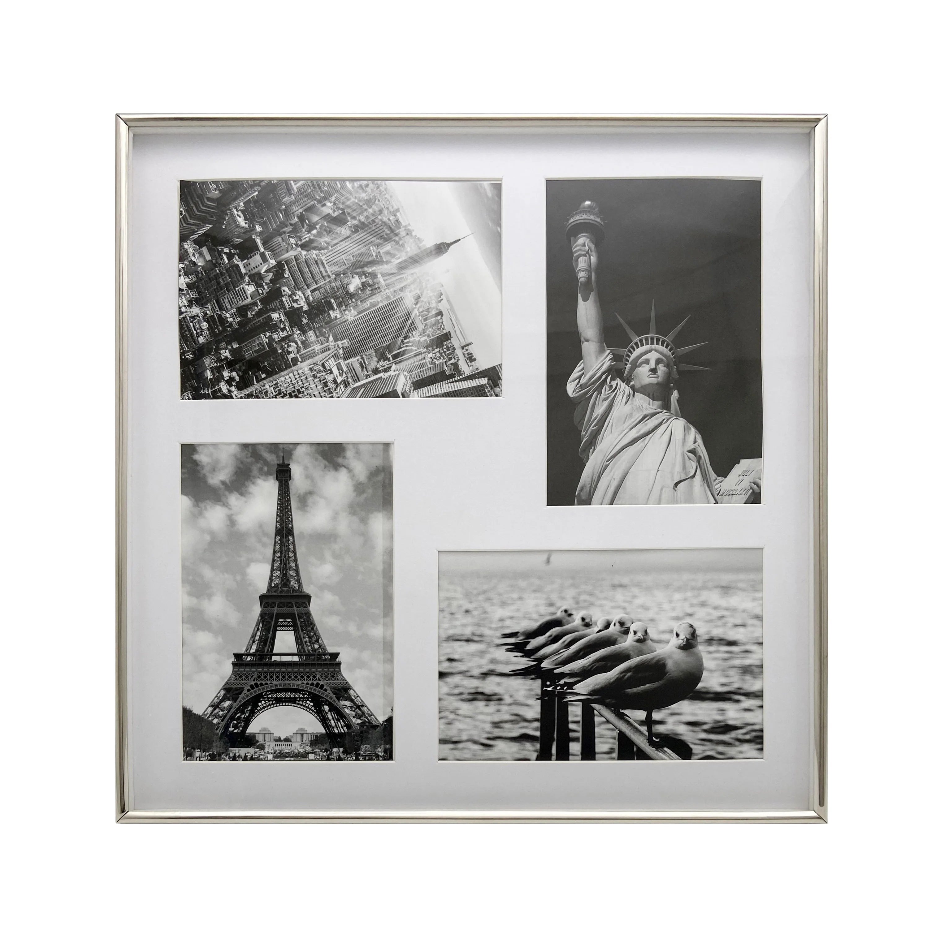 Modern Silver Plated Metal Shadow Box Photo Frame 32x32cm Deep