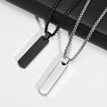 Hot Selling Simple Stainless Steel Three-dimensional Rectangular Geometric Laser Logo Necklace for Men Gold Plated Religious