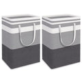 75/100L Large Foldable Striped Dirty Clothes Laundry Basket with Extended Handle Suitable for Dormitory and Home Clothes Toys
